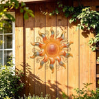 Sun Metal Wall Art Rustic Celestial Plaque Waterproof Hanging Decor for Garden Patio Porch Living Room Indoor Outdoor Home Stylish Eye catching Ornate Ornament (16 INCH) - Image 4