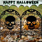 Yaocom 12 Pack Halloween Skull Fence, 16.5" H x 11.8" W Metal Outdoor Decor - Image 5