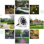INCX Solar Lights Outdoor Waterproof, Warm White, 16 Pack Ground Lights - Image 6