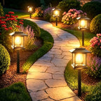 Solar Pathway Lights 12-Pack for Yard Walkways by Bensack