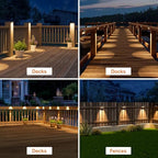 NIORSUN Solar Deck Lights Outdoor 8 Pack, IP65 Waterproof Large Size LED Stair Lights with Lenses, Auto ON Off Warm White Step Lights for Outside, Deck, Patio, Fence, Yard, Pathway and Railing Decor - Image 2