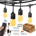 150FT String Lights for Outside Remote Controlled Waterproof with 48pcs Replaceable S14 Warm Bulbs for Patio, Gazebo, Pergola, Backyard Bistro Lights, 2200K, Linkable, 1-Pack by YuHooLamp