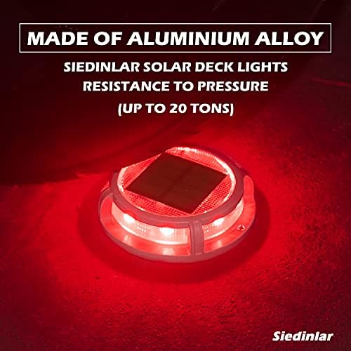 SIEDiNLAR Solar Deck Lights Outdoor 2 Modes 16 LEDs, 4 Pack, Blue/Red Light - Image 6