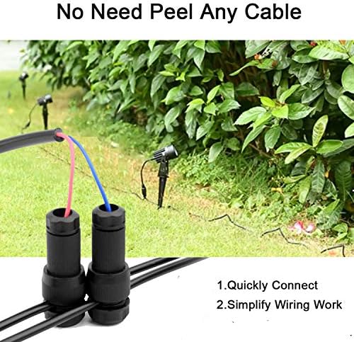 iCreating 100Pack Low Voltage Wire Connector, Landscape Lighting Connectors Waterproof for 12/2 14/2 Gauge Cable Low Voltage Connector for Outdoor Path Lights Spotlights In-Ground Lights - Image 5