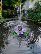 Solar Fountain Pump with 4400mA Battery Backup,Pond Pumps,Solar Bird Bath, Lily Pads for Ponds,8.5W Solar Panel,Pond Plants，Water Garden (White) - Image 3