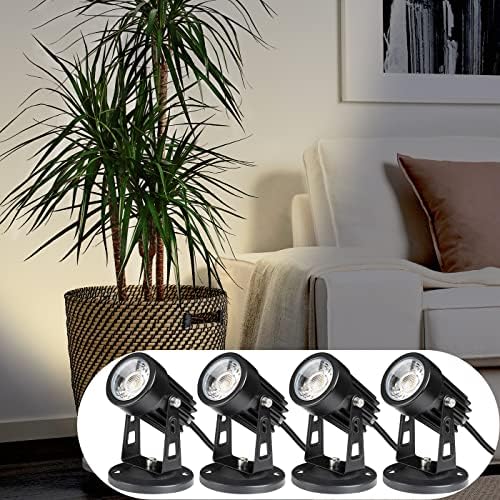 SUNVIE 4 Pack LED Spotlights Indoor 120V Warm White Uplighting for Plants by SUNVIE