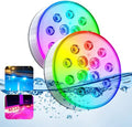 Pool Lights, Upgraded Rechargeable Submersible LED Lights with Remote IP68 Waterproof 16 Colors Hot Tub Underwater Pool Lights for Above Ground Inground Pool, Bath, Party, Vase 2 Pack by UUZOPI