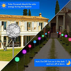 Solar Garden Lights Outdoor, Upgraded Globe Powered Garden Light, Multi-Color Changing LED Solar Stake Lights for Patio Backyard Pathway Party Decoration (Stainless Steel, 2 Pack) - Image 5