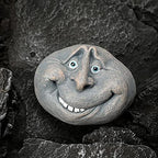 outdoor statues for Garden, front porch Garden Ornaments Outdoor Funny Rock Face Stone Smiley Statue Stone Creative Garden Statue Perfect Ornament For Indoor Outdoor Garden Porch Patio ( Color : #5 ) - Image 3