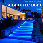 AUDLES 6 Pack Solar Stair Lights, Outdoor Step Lights with Waterproof IP67, Blue Color LED Solar Light for Outside Light Decor for Stair, Deck, Front Step, Front Porch, Patio and Backyard - Image 2