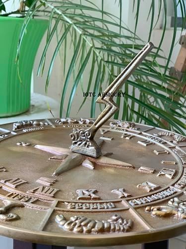 Brass Zodiac Signs Constellations Sundial -12'' Dia Home & Garden Decor Gift - Image 6