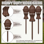 Tandefio 3 Pcs Garden Hose Guide Stake 12 Inch Heavy Duty Resin Hose, Brown - Image 3