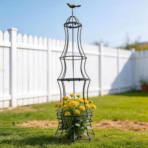 42" Obelisk Trellis for Climbing Plants, Durable Outdoor Support by Goooxim