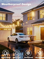 Svater 200 FT Outdoor String Lights LED, Waterproof for Outside Patio - Image 2
