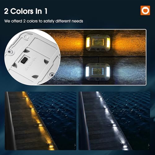 addlon Solar Dock Lights Marine 24 Pack, Driveway Marker Deck Lights, IP67 - Image 3