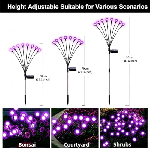 Swaying Solar Firefly Light Outdoor, 4 Pack Purple Firefly Lights - Image 6