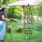 Garden Obelisk Trellis for Climbing Plants Outdoor 6.3 Feet Tall Rose Heavy Duty Metal Trellis Plant Support for Vines Clematis Flowers, Bronze - Image 2