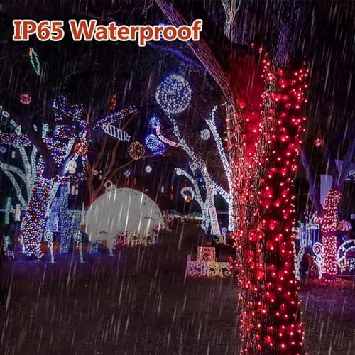 Solar Christmas Lights Outdoor 2 Pack 144FT 400LED Solar String Lights Red - Image 4