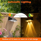 Solar Fence Lights Outdoor, 6 Pack 9-Color LED Lights with Auto-Cycle, 12H - Image 3