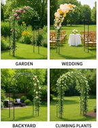 Thickened Tube Garden Arch,7.3ft Heavy-Duty Metal with 16mm Steel Tubes & 0.5mm Thickened Wall, Durable Outdoor Trellis for Climbing Plants,Roses,Garden Party,Ceremony & Decorations (Black) - Image 4