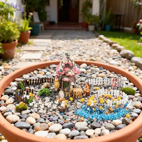 Fairy Garden Accessories Outdoor, Fairy Garden Decor Kit Fairy Garden Figurines Supplies Resin Fairy House - Image 6