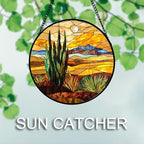 DASTOLL Stained Glass Window Hanging 4 Pcs Set Desert Sunset Theme Landscape Large 11.8" - Suncatcher Door Garden Sun Catcher Decor Birthday Christmas for Mom Woman Nana Men - Image 5