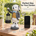 Dog Statue with Solar Lights 10in Garden Decor - Image 2