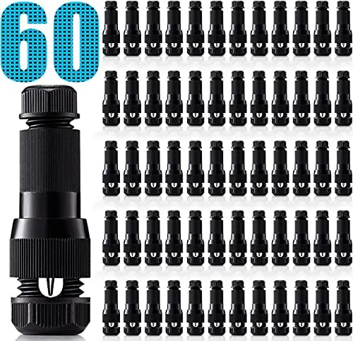 SUNVIE Low Voltage Wire Connector 12-16 Gauge Landscape Lighting Connectors Waterproof for Landscape Lights Outdoor Path Lights Work with Malibu Paradise and Other Low Voltage Lighting, 60 Pack by SUNVIE