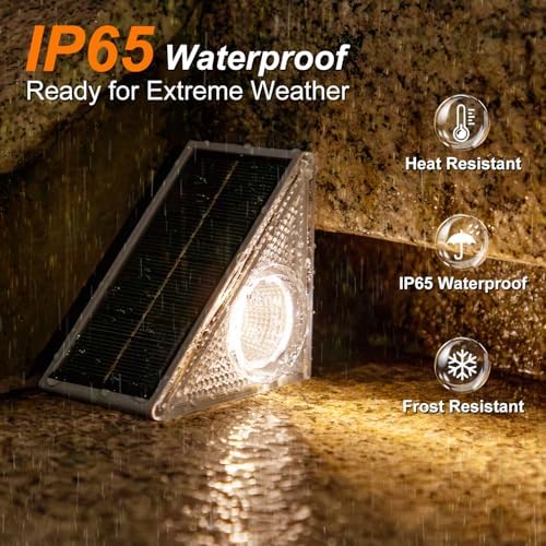 Ellasay Stair Lights Outdoor 12 Pack,10 Color Modes Solar Step Lights for Outside, Waterproof IP67 Solar Lights for Garden Stair,Patio,Deck,Yard,Front Step, Front Porch Decor - Image 4