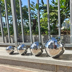 304 Stainless Steel Gazing Ball Sculptures Diamond Ball Decoration Mirror Hollow Decor Ball Reflective Garden Sphere Hollow Metal Ball Ornament Statues Gazing Globe for Home Garden (10 inch) - Image 3