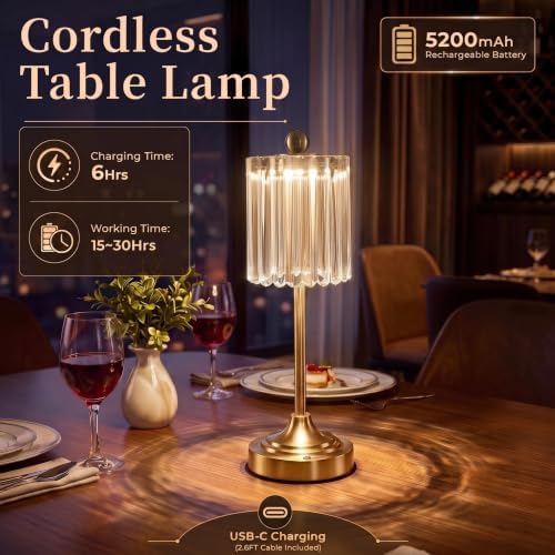 Vintage Cordless Accent Table Lamp 14" High - Image 2