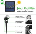 Solar Spot Lights Outdoor, 3-in-1 Garden Spotlights IP65 Waterproof 9.8ft Cable, 5W 4000mAh Separated Solar Panel, Auto On/Off for Tree Patio Yard Driveway Pathway Pool(Cold White 6000K) - Image 2