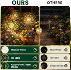 SOLPEX Solar Garden Lights Outdoor, 8 Pack Firework Lights, Warm White - Image 5