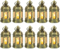 Hewory 10PCS Gold Mini Lanterns for Party Decoration, Flickering LED Candle by Hewory