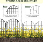 12 Panels Garden Fence, 13.8 ft(L) x 17 in(H) Arched No Dig Fence, Decorative Animal Barrier Fencing with Ground Stake, Rustproof Metal Garden Edging Border for Dog, Rabbit, Outdoor Yard Patio Decor - Image 4