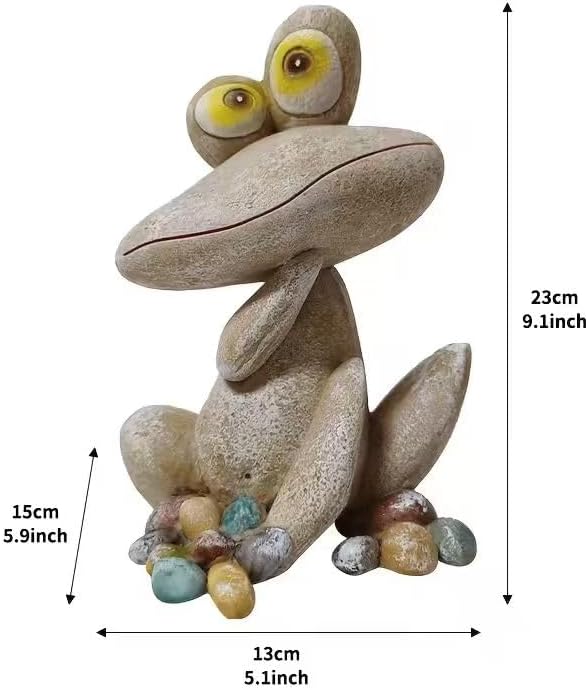 Funny Frog Garden Statue Outdoor Dec Cute Resin Animal Figurine Weatherproof for Yard Lawn Patio Garden Bed Pathway - Whimsical Indoor Outdoor Ornament Gift for Nature Lovers - Image 4
