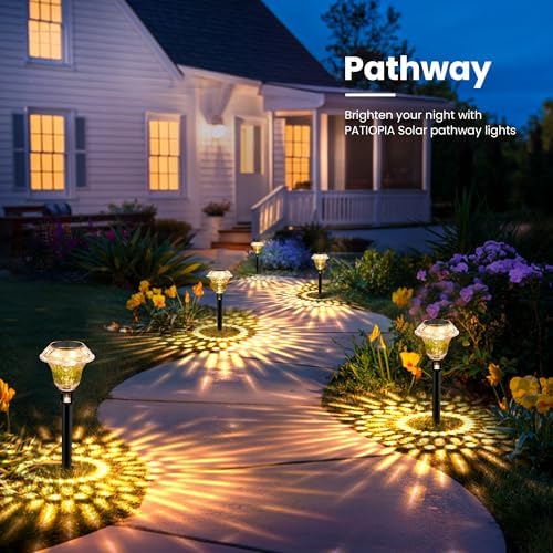 Solar Pathway Lights, Acrylic Garden Lights Outdoor Decor 6 Pack - Image 7