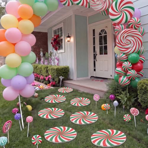 Dunzy 6 Pcs Peppermint Outdoor Decor Christmas Stepping Stone, 8", Sty2 - Image 4
