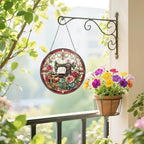 Stained Glass Window Hanging Vintage Sewing Machine with Roses Sun Catchers Floral Art Suncatchers for Home Porch Garden Indoor & Outdoor Decor (9.8x9.8 in) - Image 4