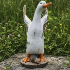 Elenon Funny Duck Garden Statue, 12.6" Tall Animal Figurine for Outdoor Garden Decor, Flowers Funny Garden Sculpture for Patio Yard Lawn Decorations Gifts - Image 3