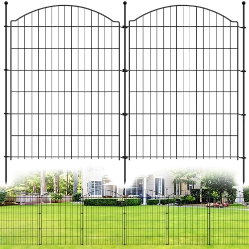 Decorative Garden Fences 40in x 24ft, 10 Pack Outdoor Fencing Animal Barrier Dog Border, Metal Wire Fence Panels for Garden Decor, Flower Bed Edging Borders for No Dig Patio Yard by CASIMR