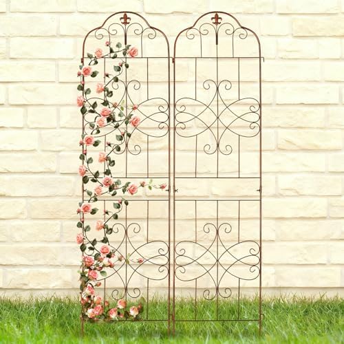 hogardeck 4 Packs 84 * 19 inch Metal Garden Trellis for Climbing Plants Outdoor,Heavy Duty,Coating Rustproof Trellis for Rose, Vegetable, Flowers, Expandable,Perfect for Training Climbing Plants - Image 2