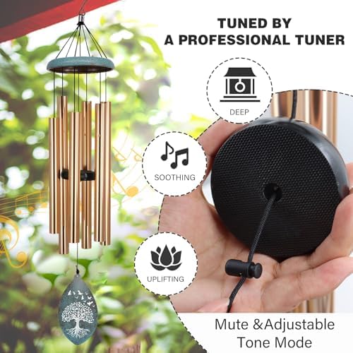 ASTARIN Sympathy Wind Chimes Personalized, Tree Life Sympathy Gifts Wind Chime for Loss of Loved Mom/Dad, Commemorative Wind Chimes for Condolences/Funeral, Outside Decor(Produced in Texas) - Image 4
