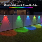 8 Pack Solar Fence Lights Outdoor - Warm White & RGB 6 Color, Dusk to Dawn Deck Light, Solar Powered Light Outdoor IP65 Waterproof, Solar Garden Lights for Outside/Backyard/Railing/Step/Patio/Wall - Image 6