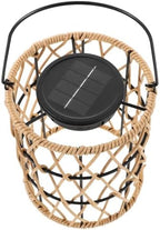 Solar Rattan Woven Hanging Lantern, Waterproof Garden Yard Decorative Light by Toyvian