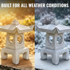 OLOMA Concrete Japanese Yukumi Lantern Garden Statue Outdoor Cement Pagoda Asian Garden Ornament Stone Handcraftes Sculpture Zen Landscape Lawn Patio Yard Temple Décor - Image 3