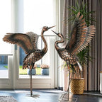 Garden Crane Statue Outdoor Metal Heron Yard Art Sculpture ,46 inch,2-Pack - Image 4