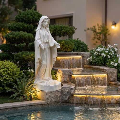 25'' Virgin Mary Statue with Bird Feeder Garden Decor Outdoor - Image 4