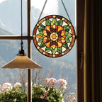 Golden Poppy Stained Glass Window Hanging Suncatcher Gifts for Women 12" - Image 3