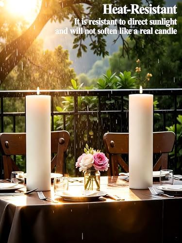 Gmnee 4"x8" Outdoor Waterproof Flameless Candles with Remote Timers Plastic - Image 3